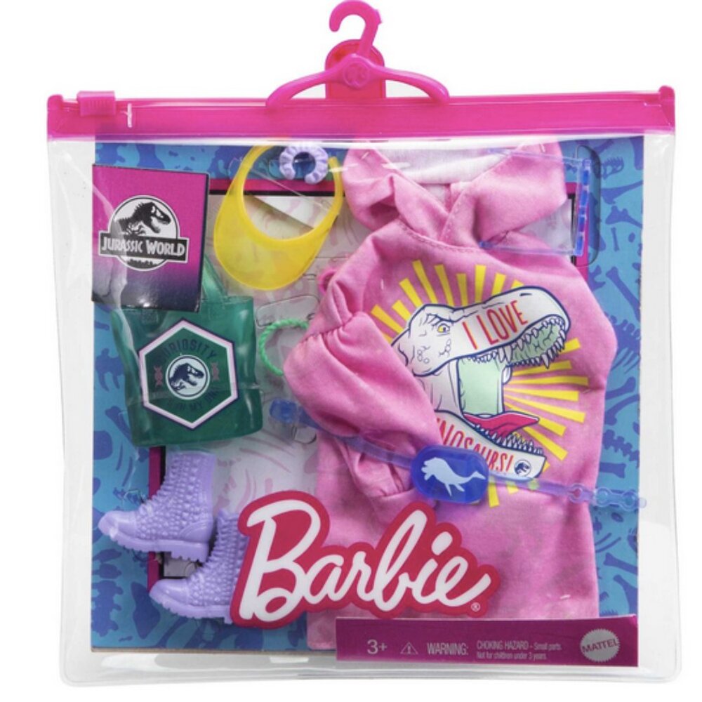 Barbie Jurassic World Fashion Pack, 10-Piece Set with Clothes & Accessories
